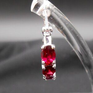 Earrings, Orissa Rhodolite Garnet Floral Hoop in Rhodium Over Sterling Silver